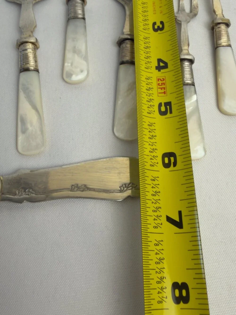 Antique JBS EPNS Mother of Pearl Flatware Sheffield England Silverplate 9 pcs.